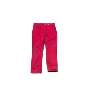 J.Jill red‎ cropped raw hem ankle fit jeans size 4